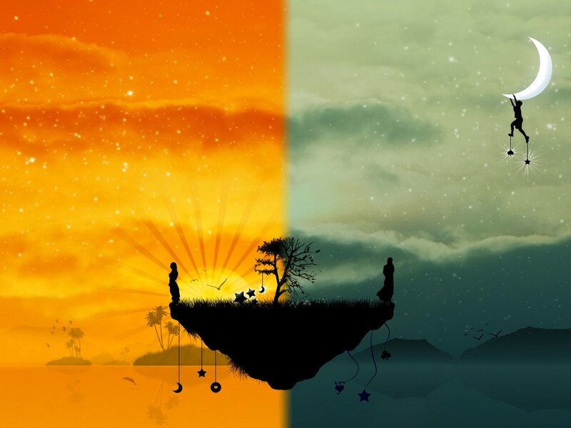Dual world fantasy island