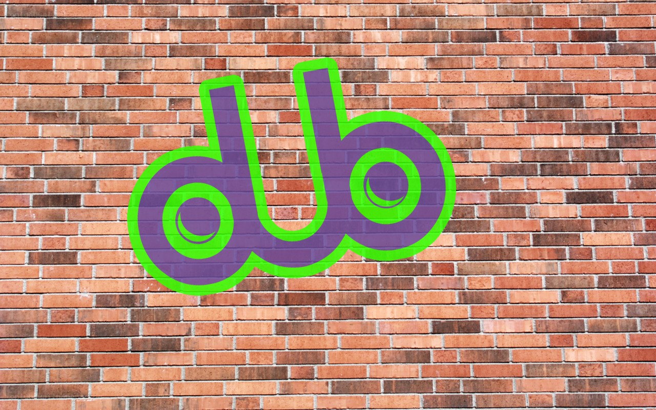 dub logo on brick wall