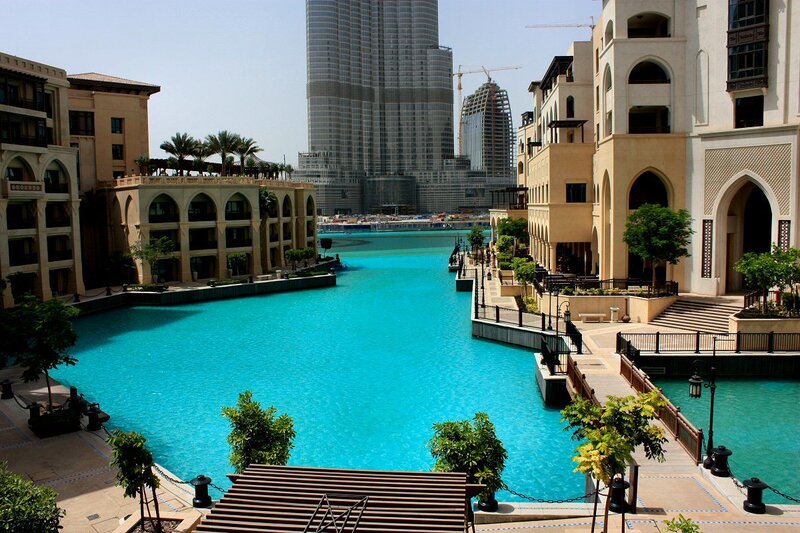 Dubai canal with Burj Khalifa
