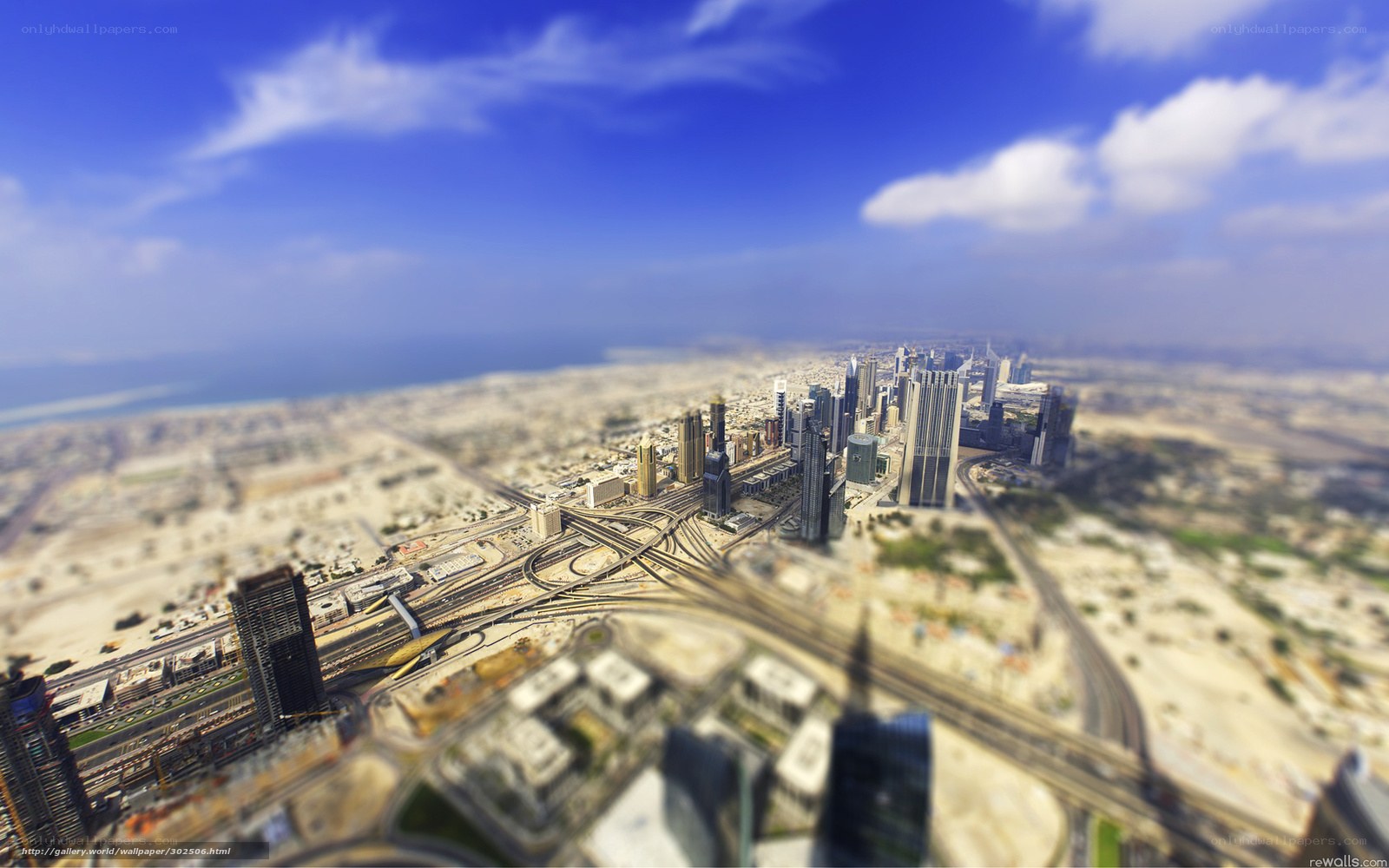 Dubai city skyline aerial view
