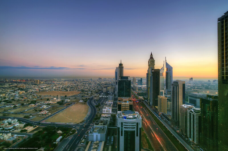 Dubai City Skyline — Blue, Dramatic