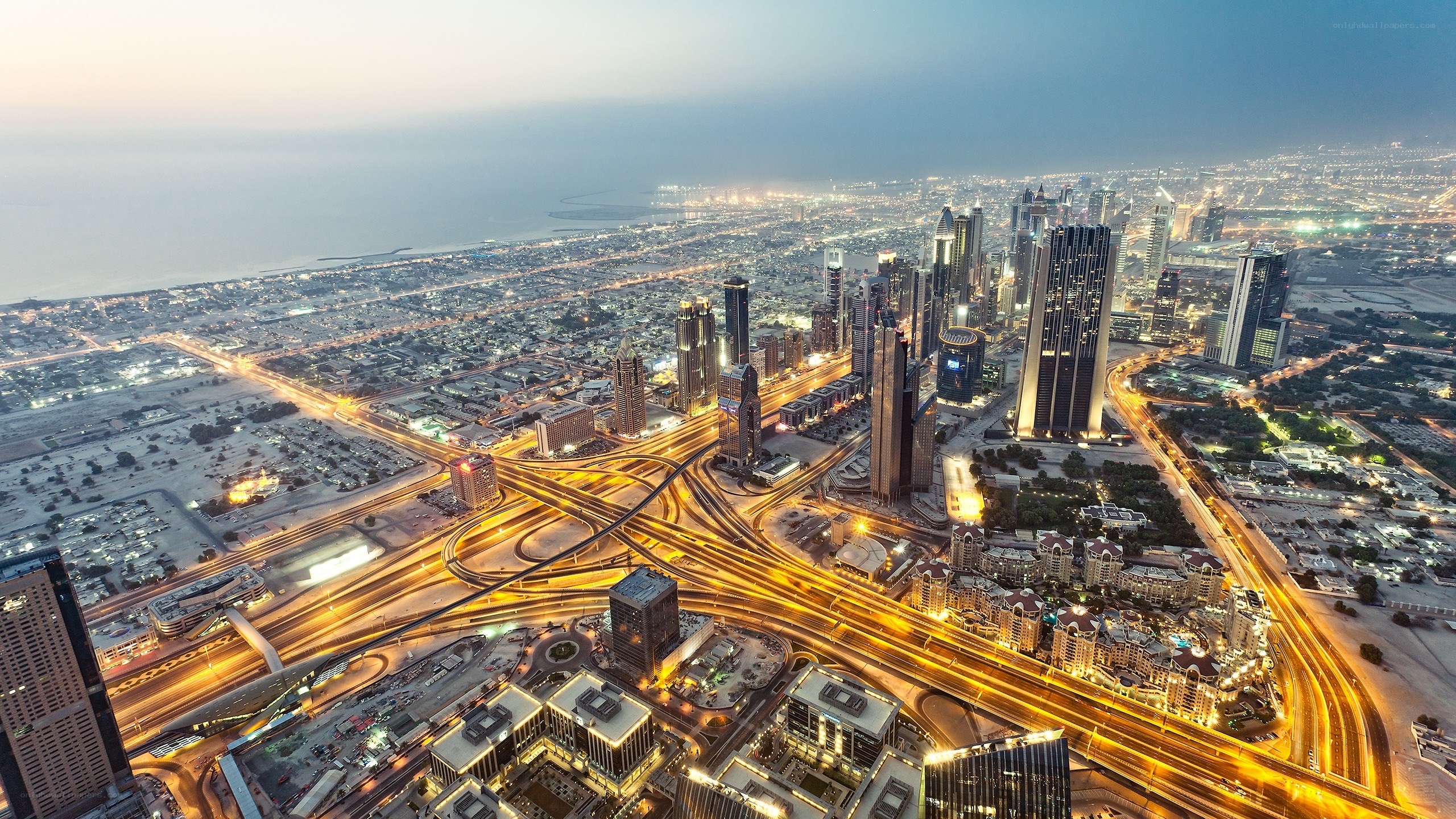 Dubai cityscape at dusk