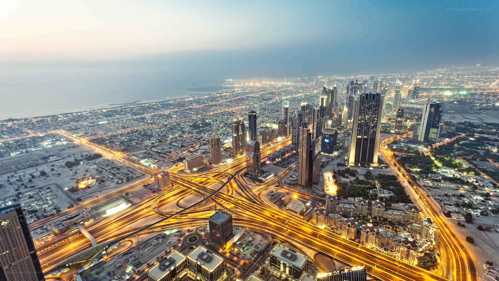 Dubai cityscape at dusk