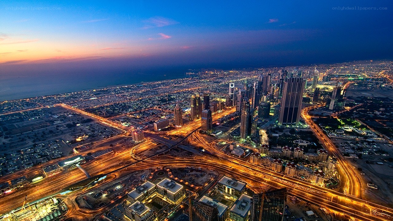Dubai cityscape at dusk