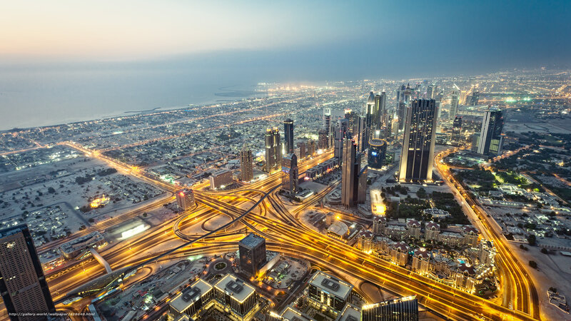 Dubai Cityscape at Dusk — Blue, Dramatic