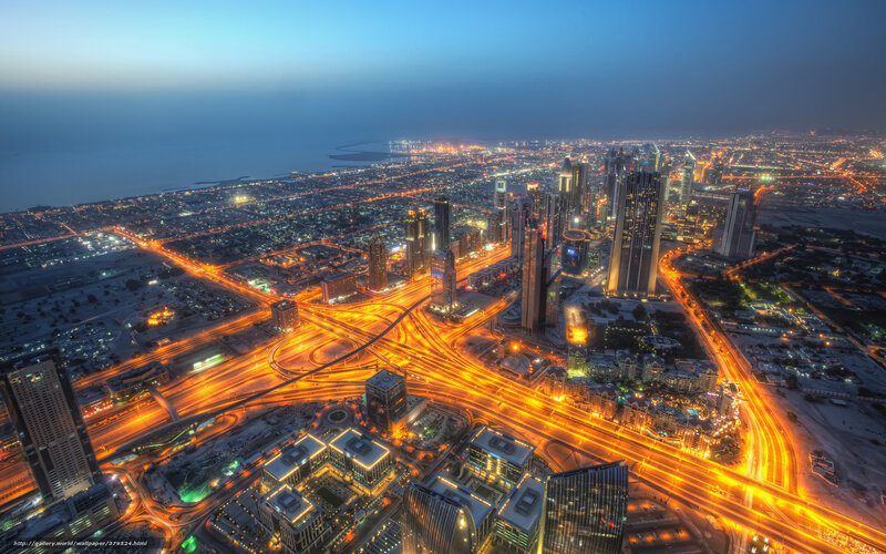 Dubai Cityscape at Night — Blue, Dramatic