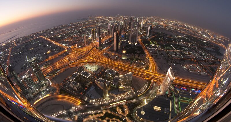 Dubai Cityscape at Night — Orange