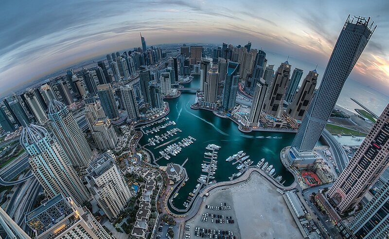 Dubai Marina aerial view