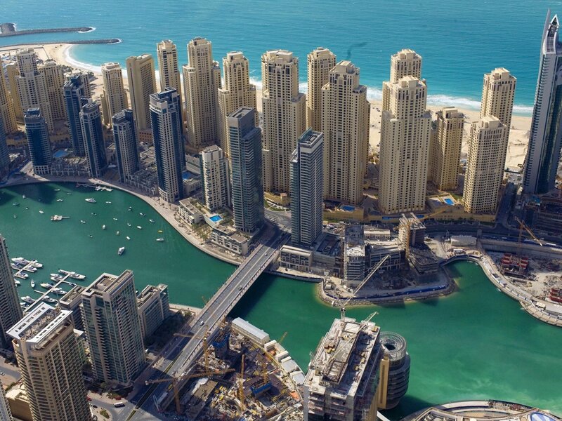 Dubai Marina aerial view