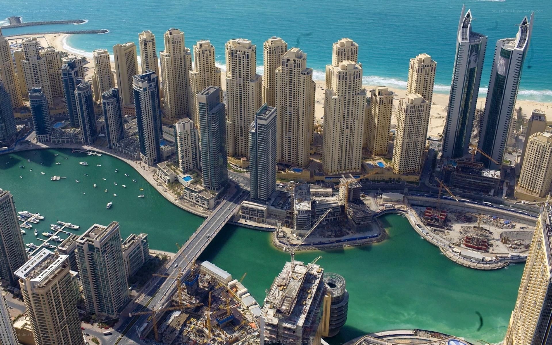Dubai Marina aerial view