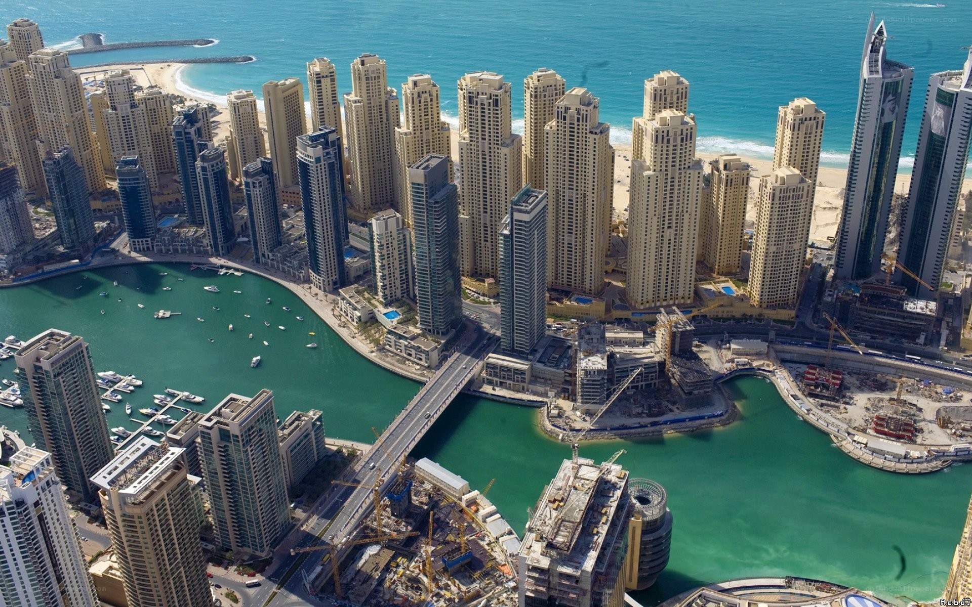 Dubai Marina aerial view