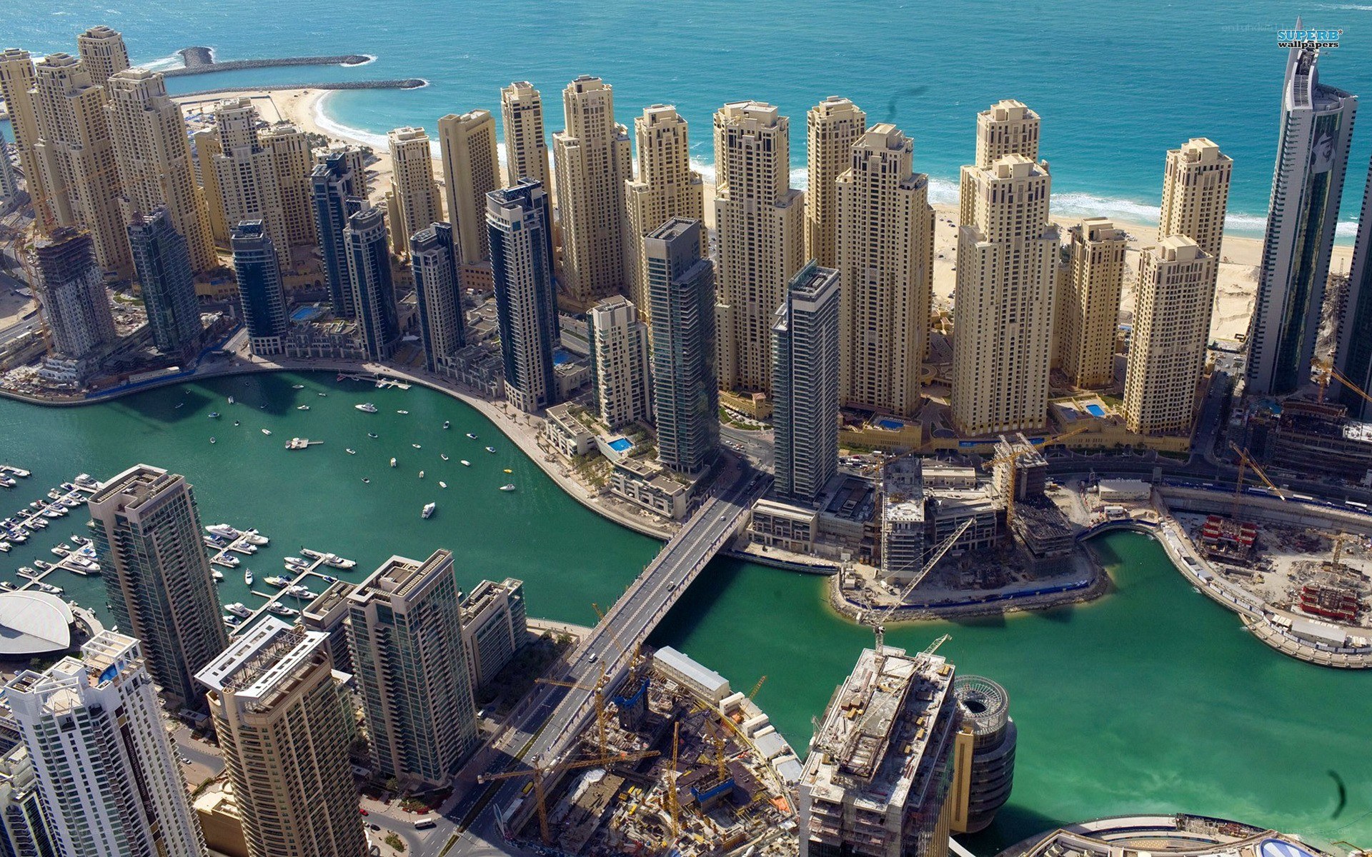 Dubai Marina aerial view