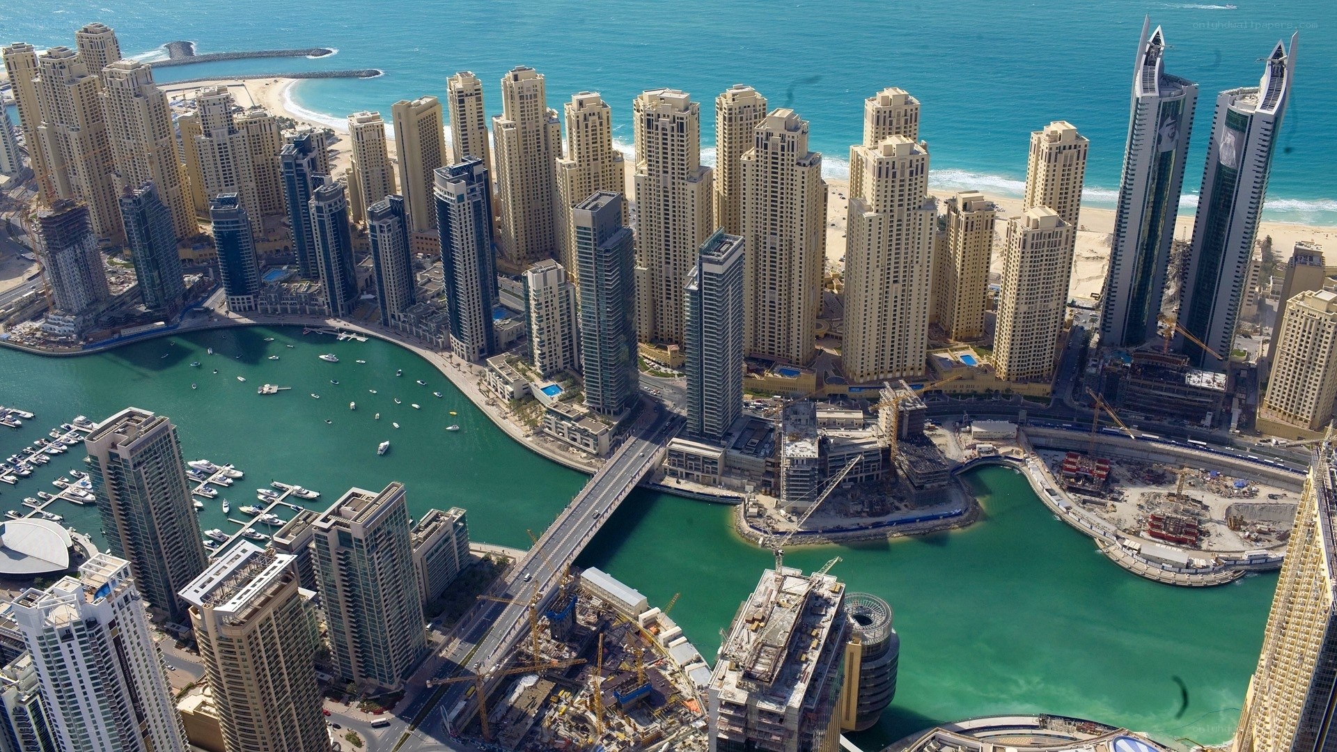 Dubai Marina aerial view