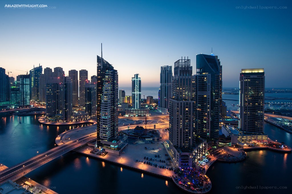 Dubai Marina at dusk