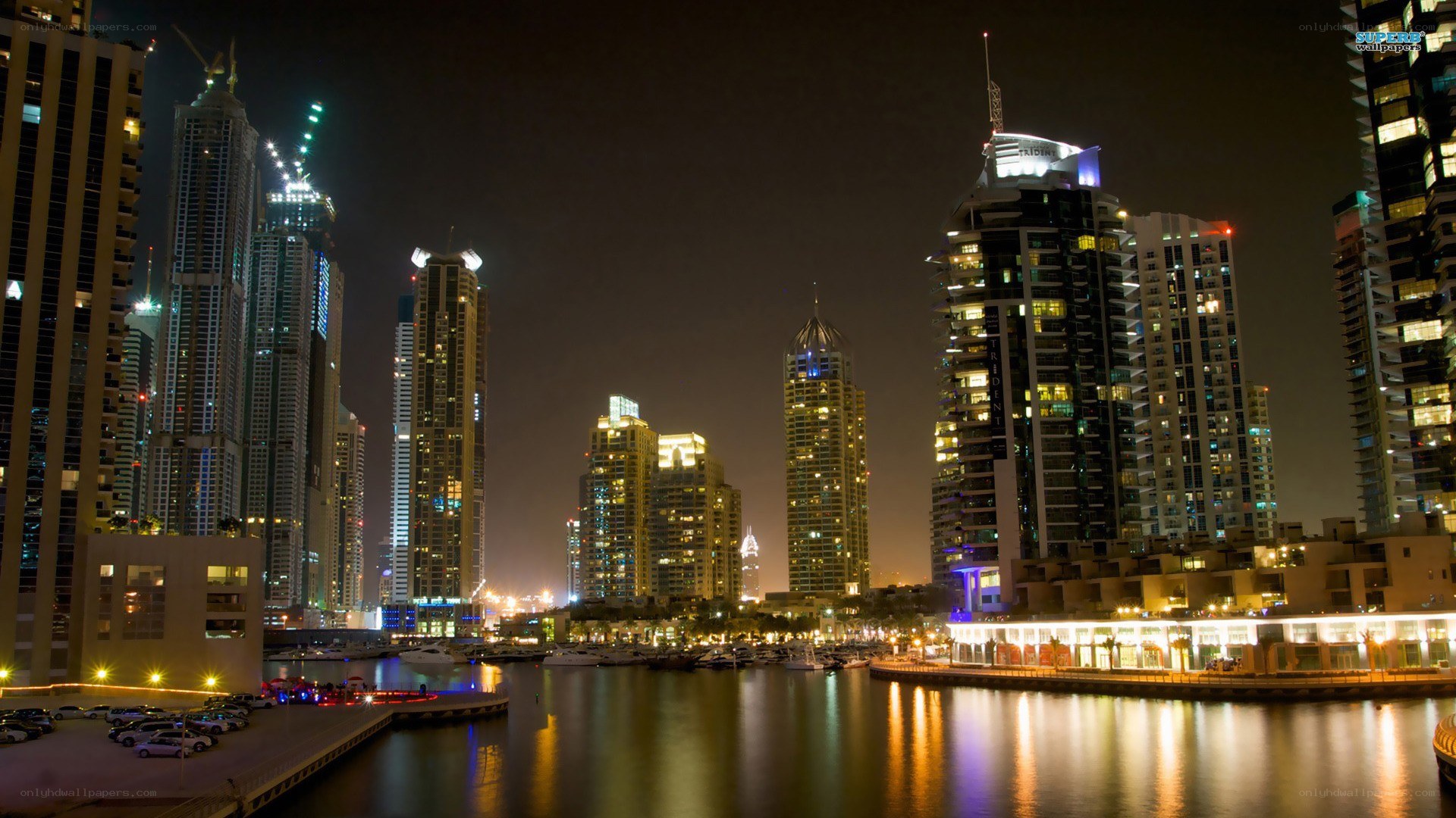 Dubai Marina at night