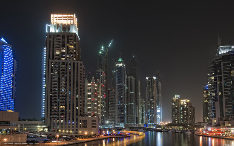 Dubai Marina at night