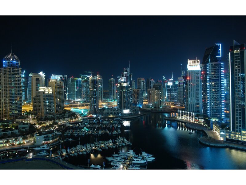 Dubai Marina at Night — Black