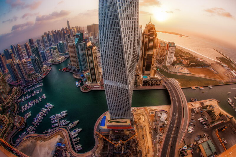 Dubai Marina at sunset