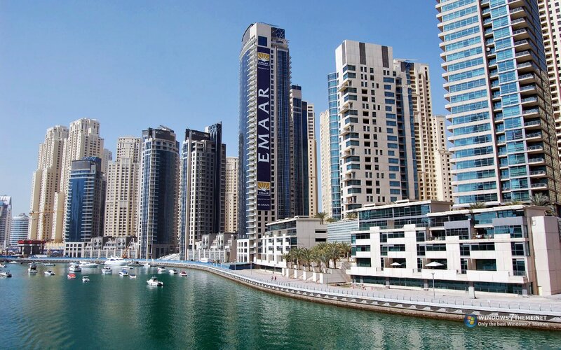 Dubai Marina Skyline — Blue, Calm