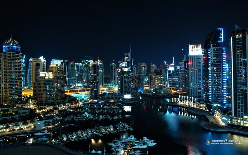 Dubai Marina Skyline — Blue, Dramatic