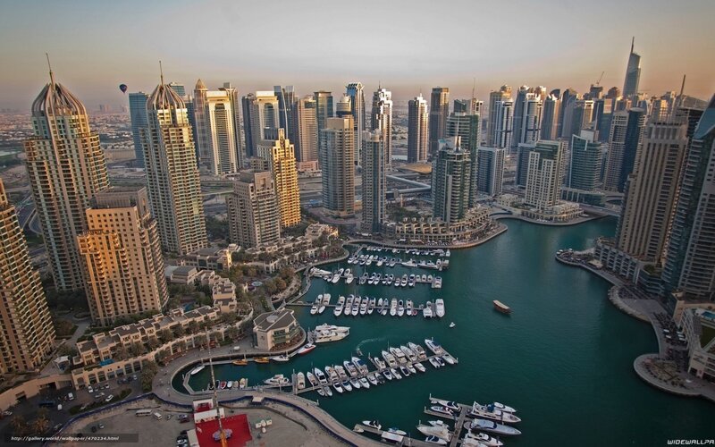 Dubai Marina Skyline — Blue, Serene, Sunset