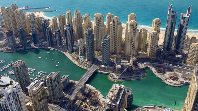 Dubai Marina Skyline — Blue, Urban