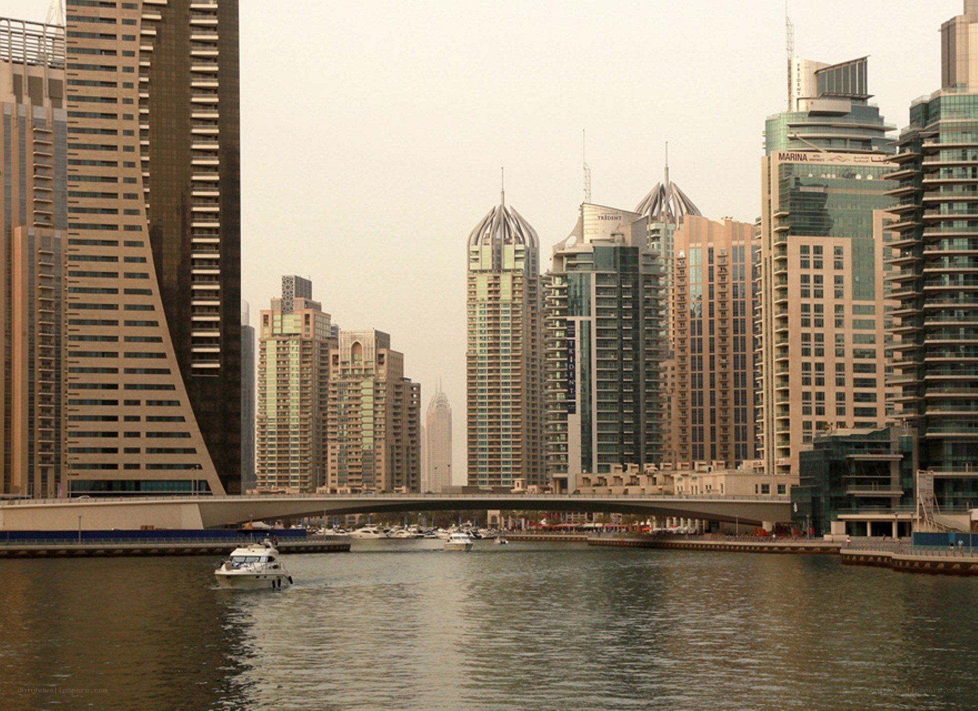 Dubai Marina skyline view