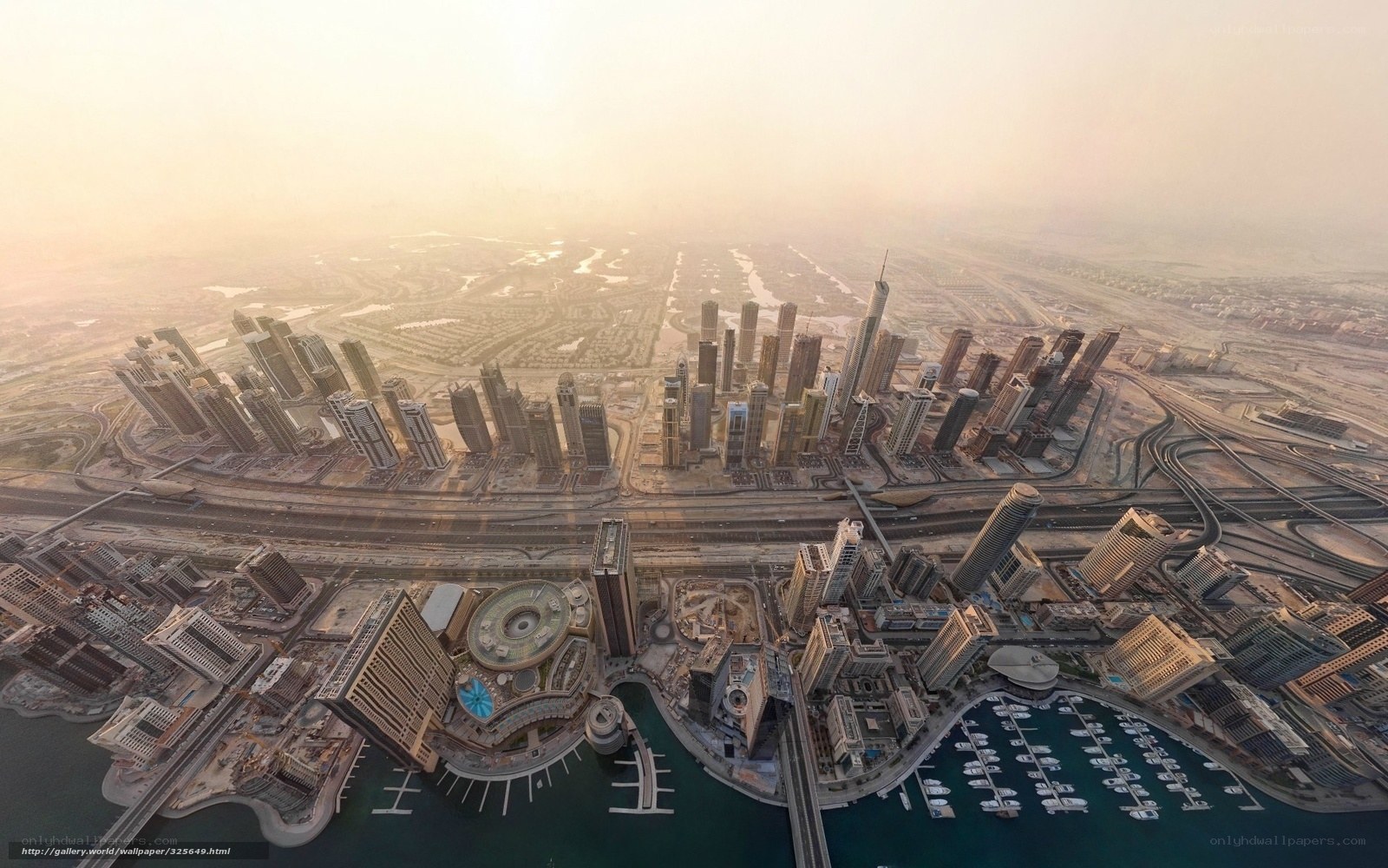 Dubai skyline aerial view