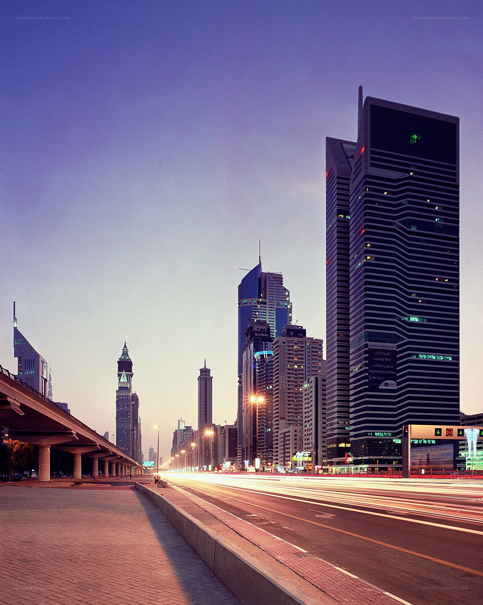 Dubai skyline at dusk