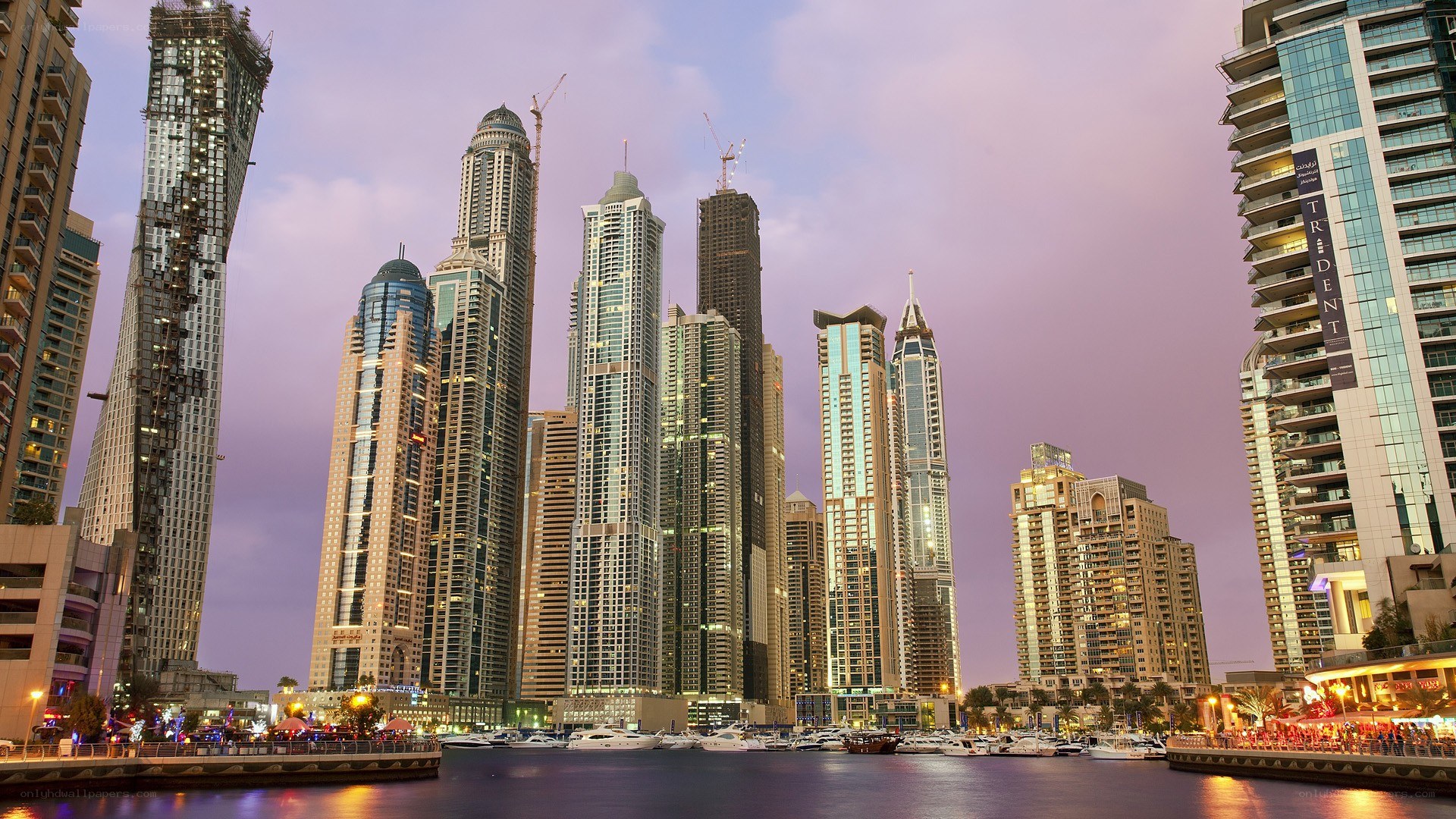 Dubai skyline at dusk