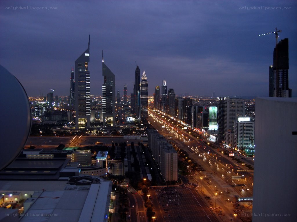 Dubai skyline at dusk