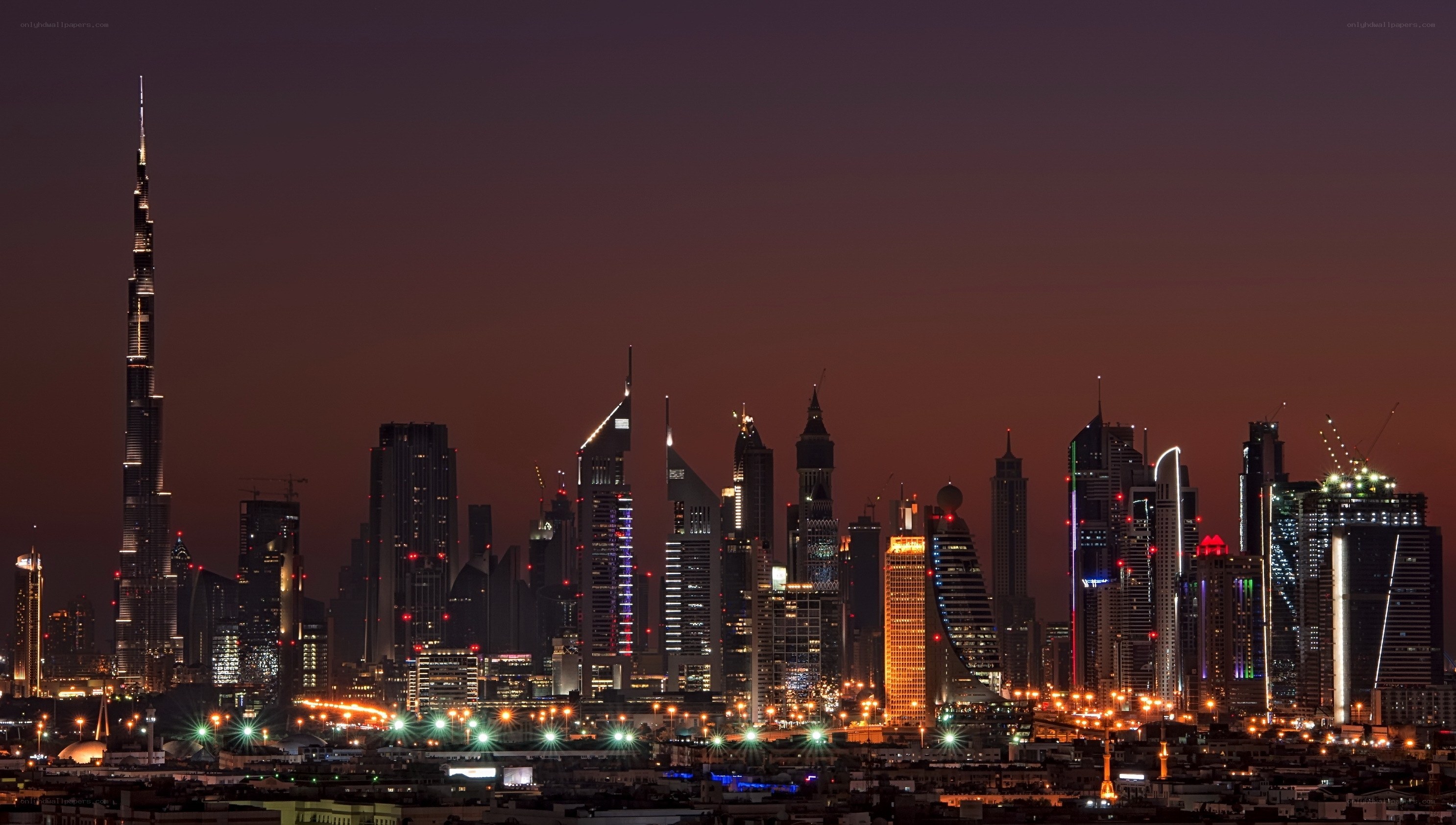Dubai skyline at dusk