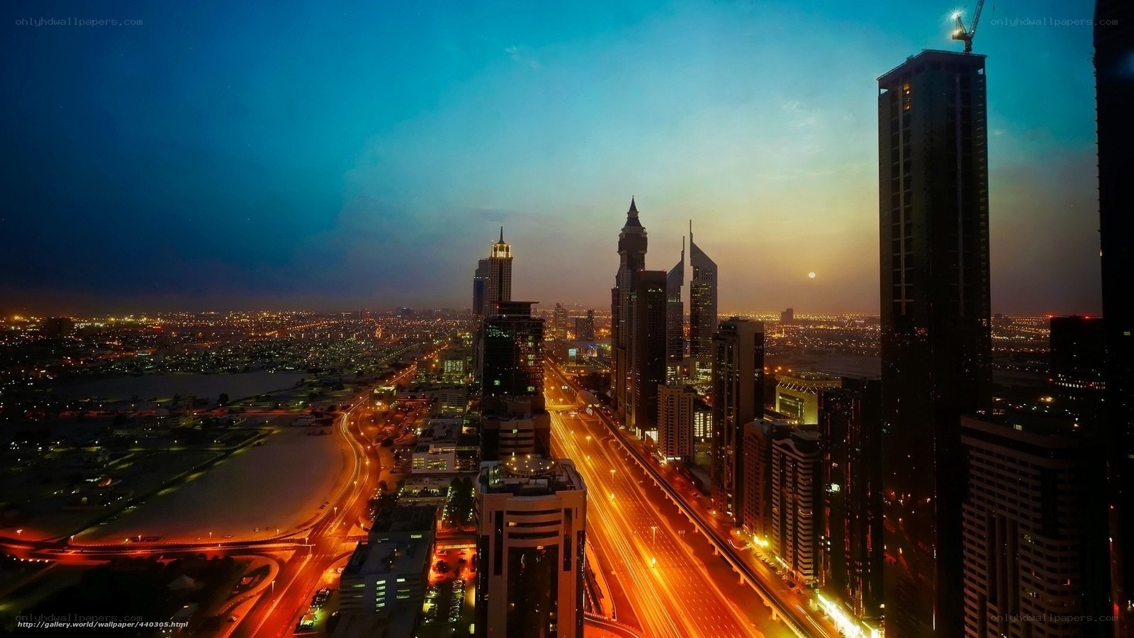 Dubai skyline at dusk