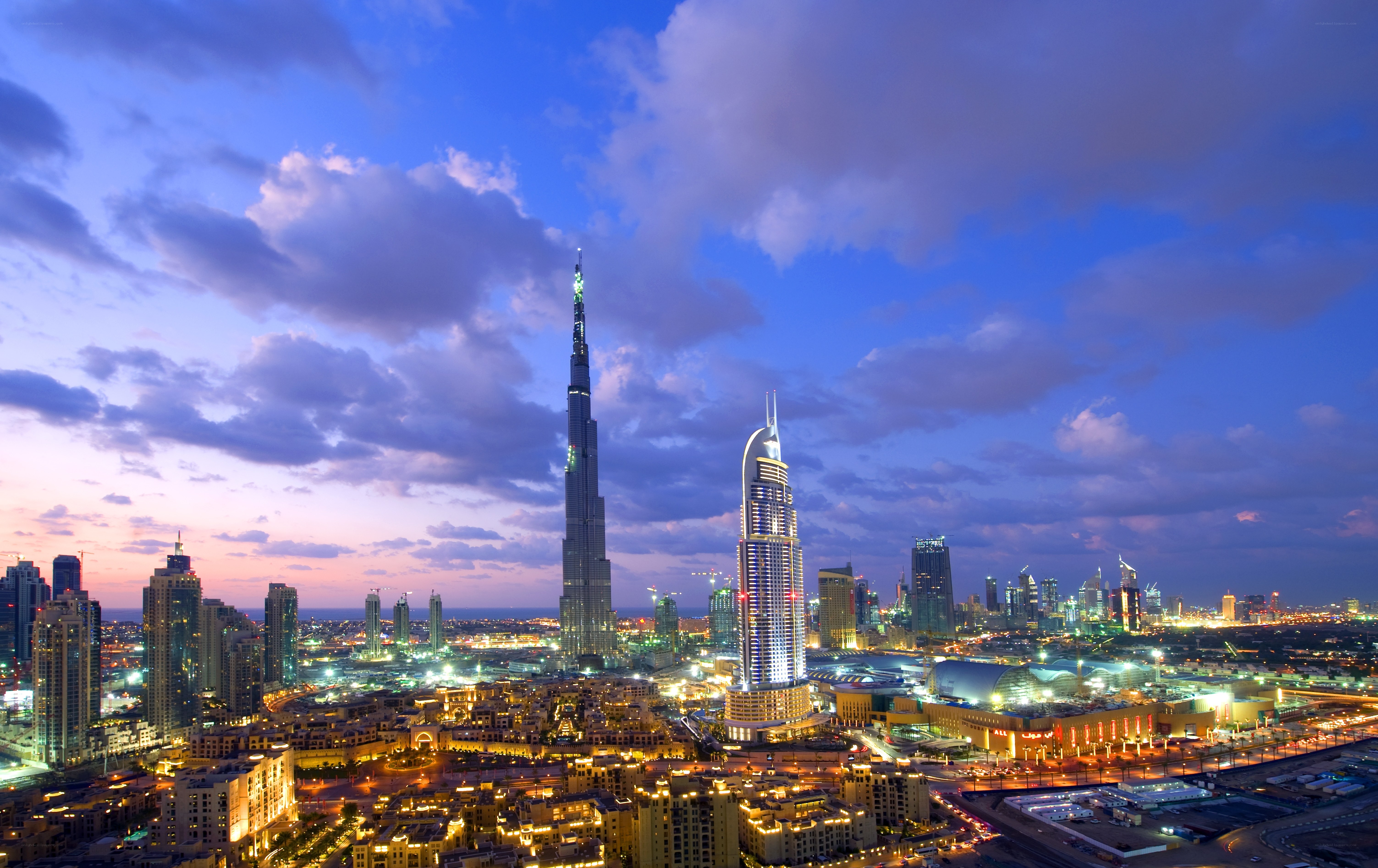 Dubai skyline at dusk