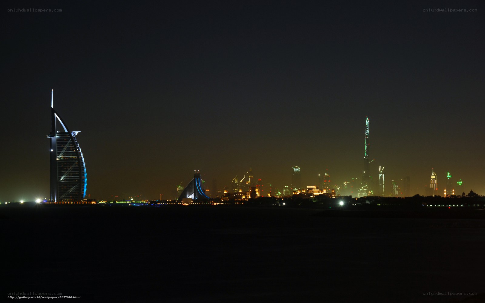 Dubai skyline at night