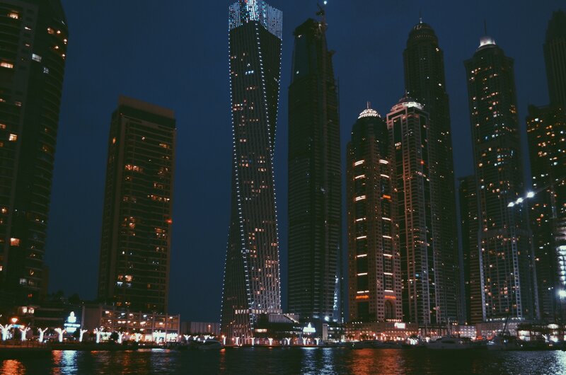 Dubai skyline at night
