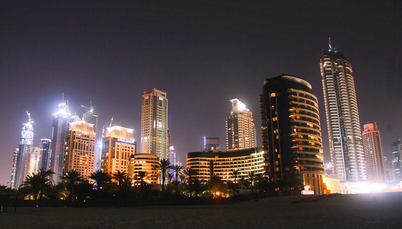 Dubai skyline at night