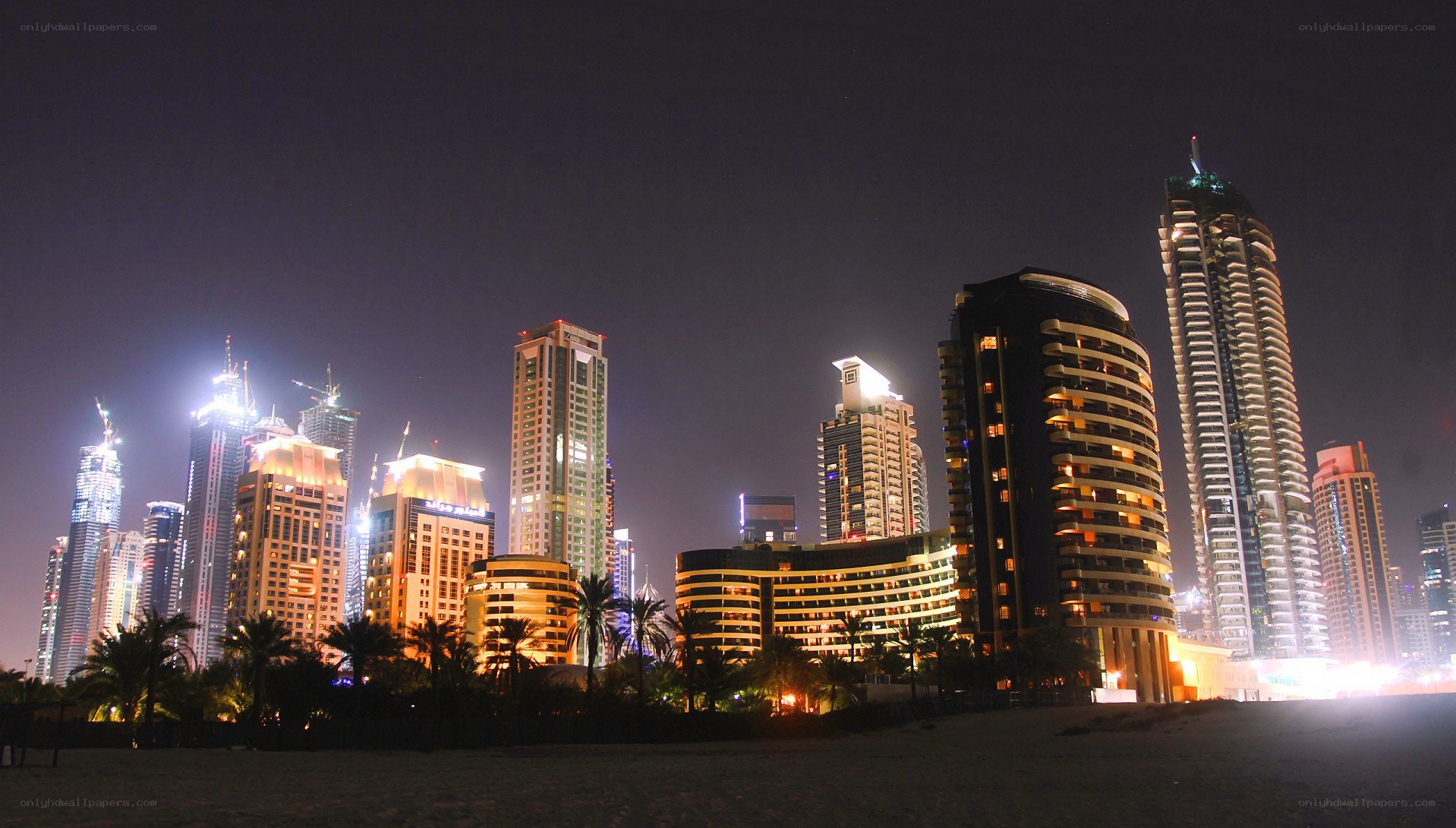 Dubai skyline at night