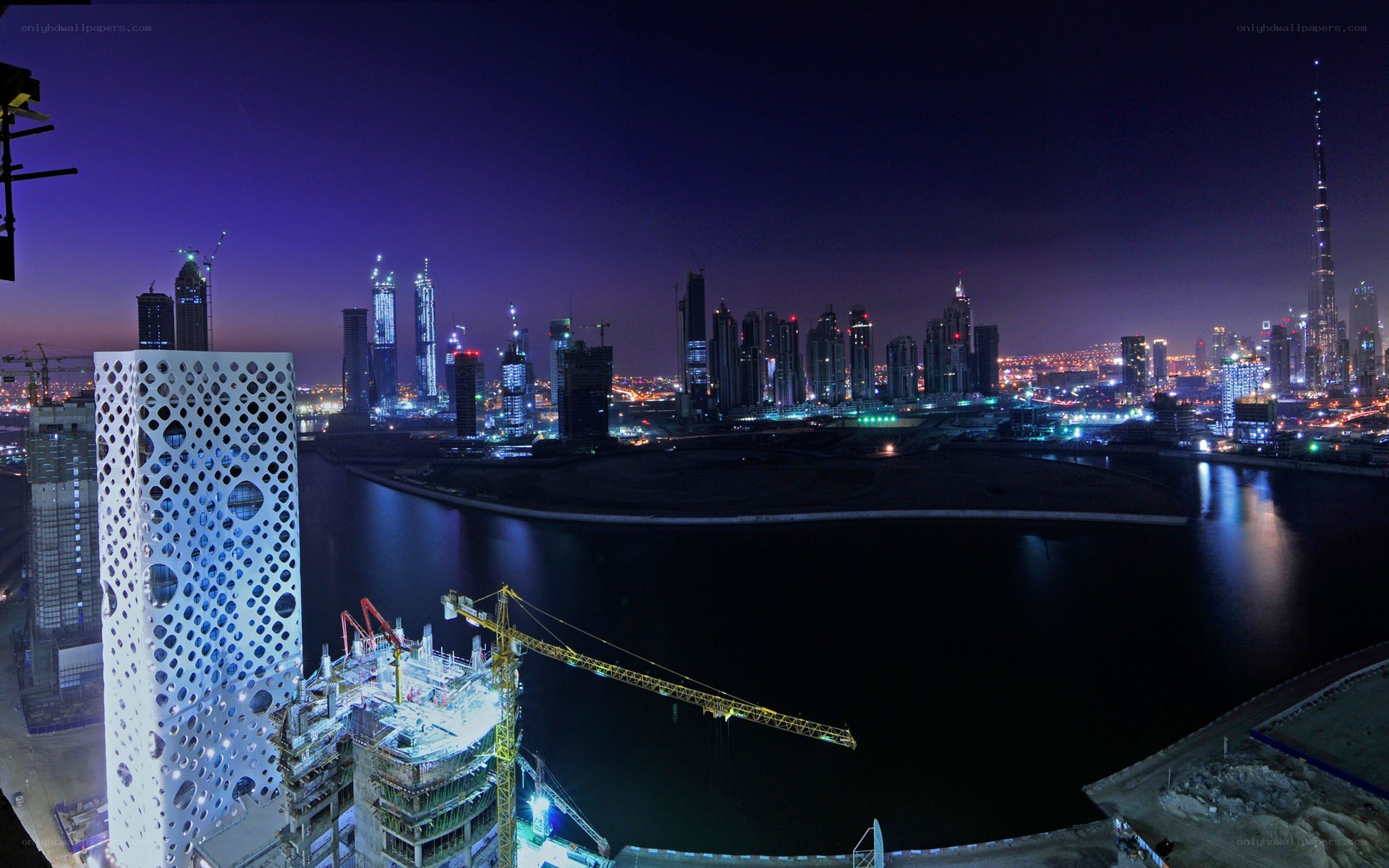 Dubai skyline at night