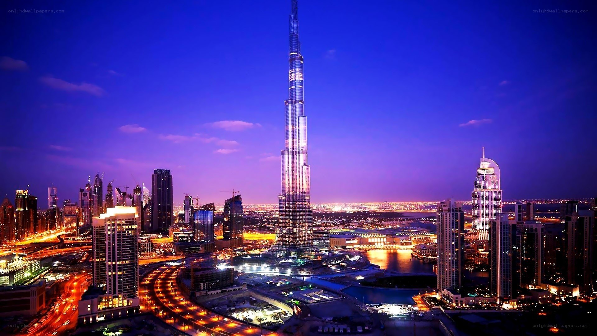 Dubai skyline at night
