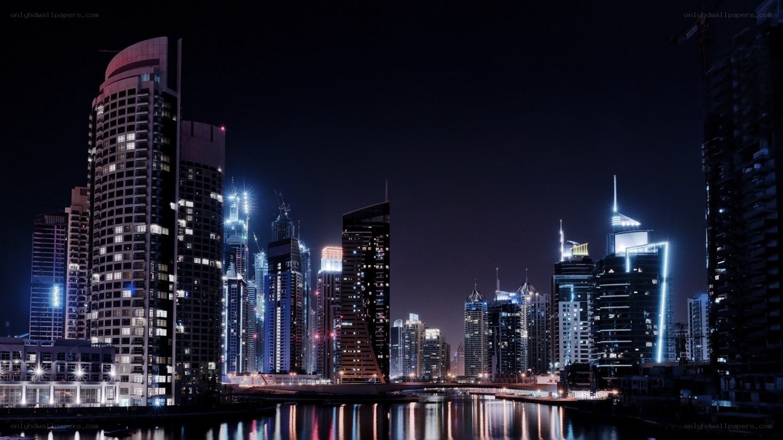 Dubai skyline at night