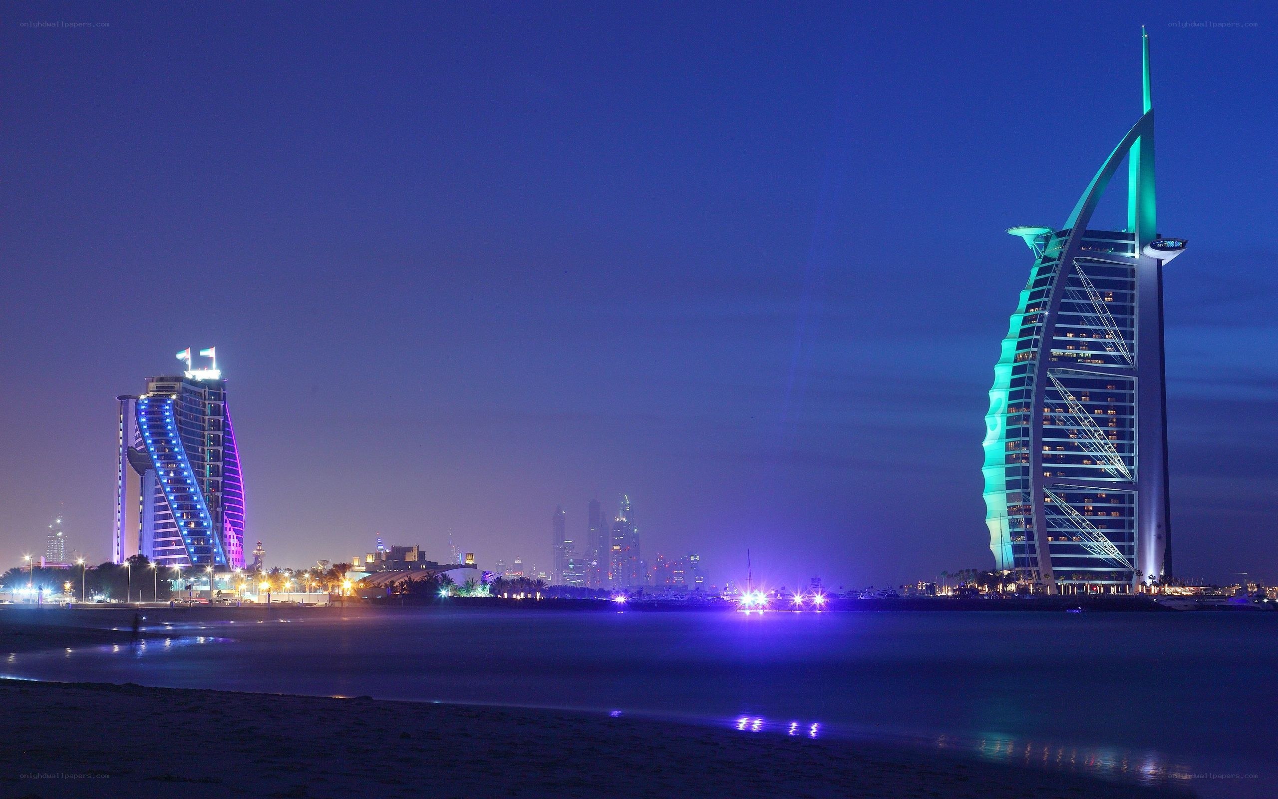 Dubai skyline at night