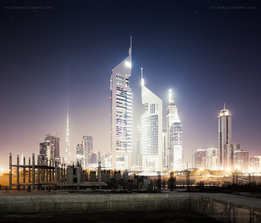 Dubai skyline at night