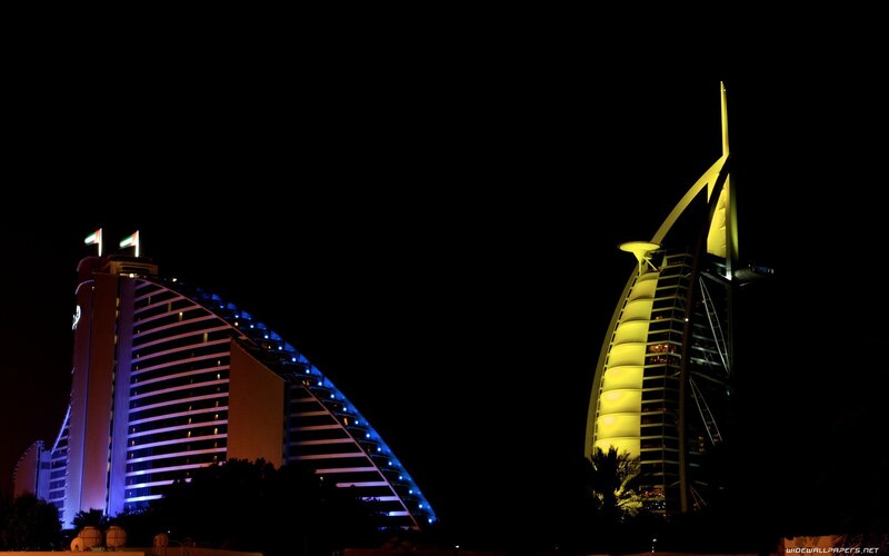 Dubai skyline at night