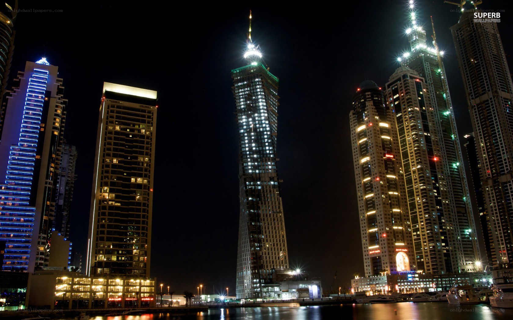 Dubai skyline at night