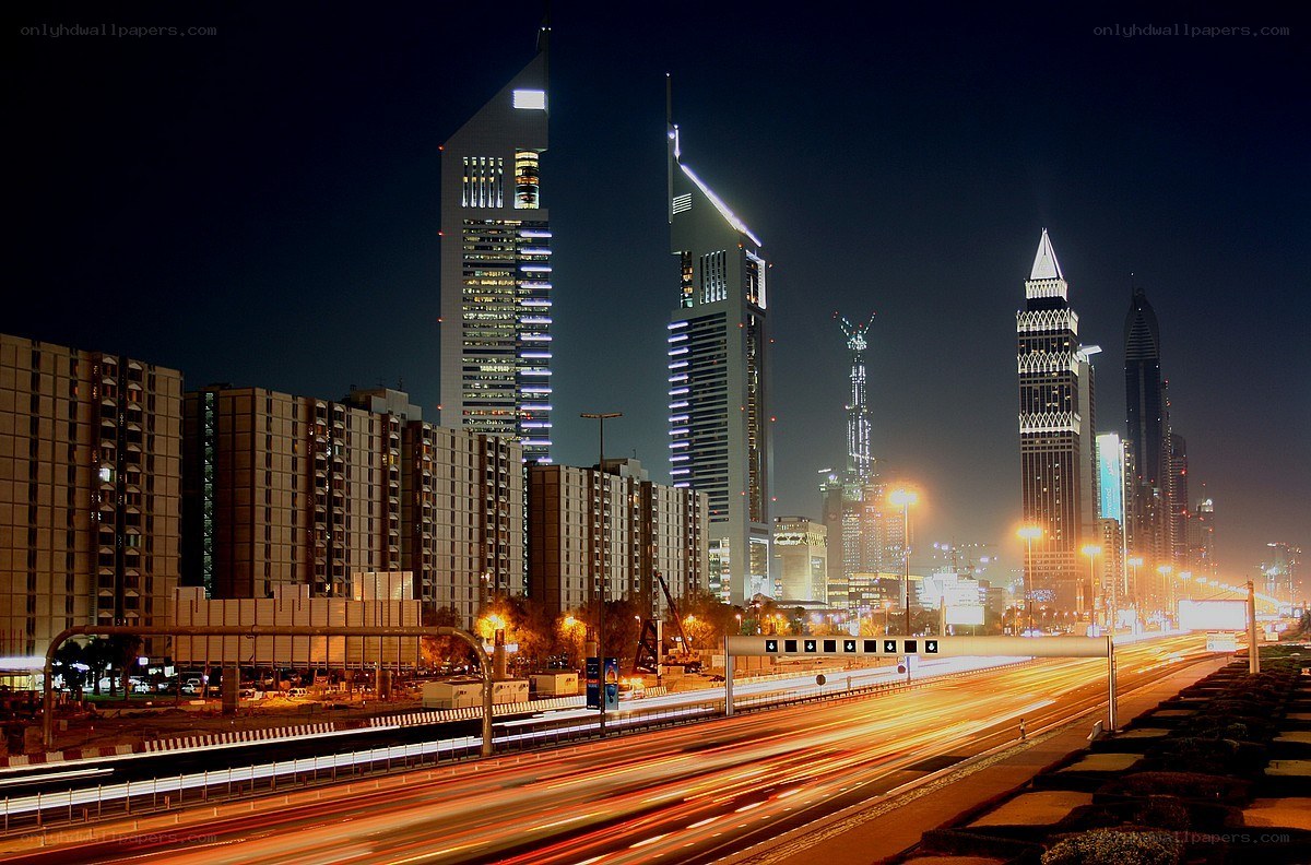 Dubai skyline at night