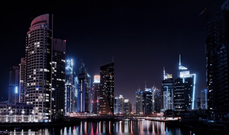 Dubai skyline at night
