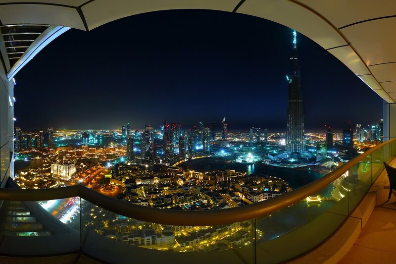Dubai Skyline at Night — Black
