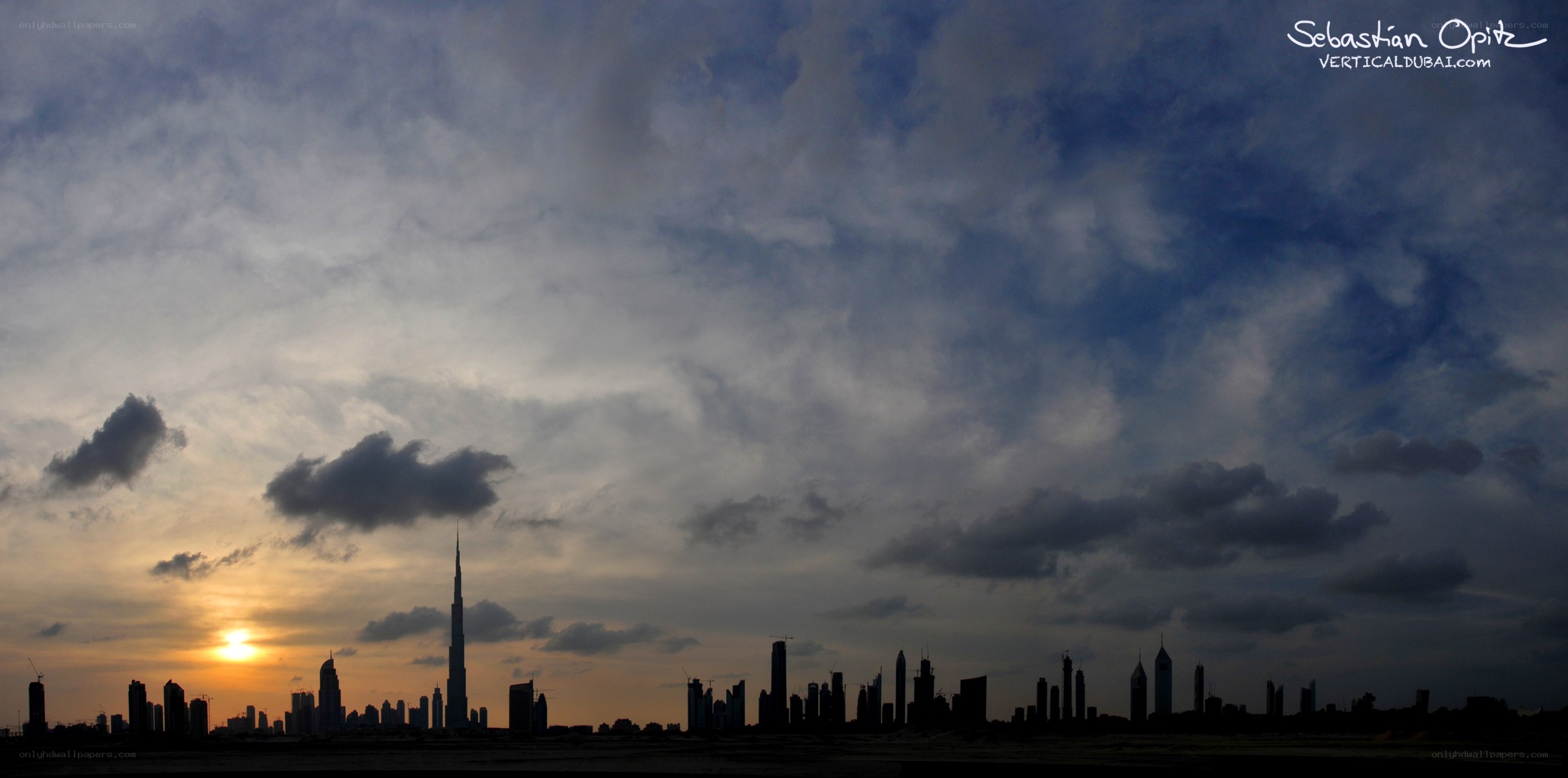 Dubai skyline at sunset