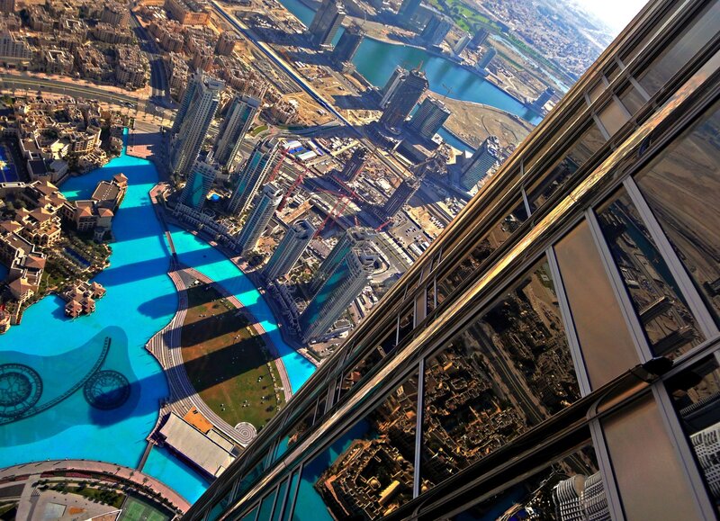 Dubai skyline from skyscraper